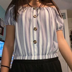 Blue and white shirt
